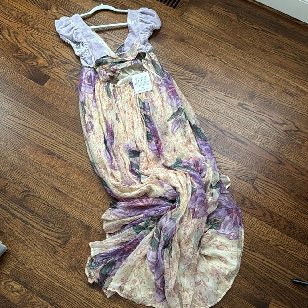 Free People Colette Velvet Embellished Sequins Embroidered Maxi Dress size 8 - Picture 11 of 14